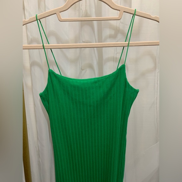 Zara Kelly Green Ribbed Bodycon Midi Dress - Picture 3 of 7